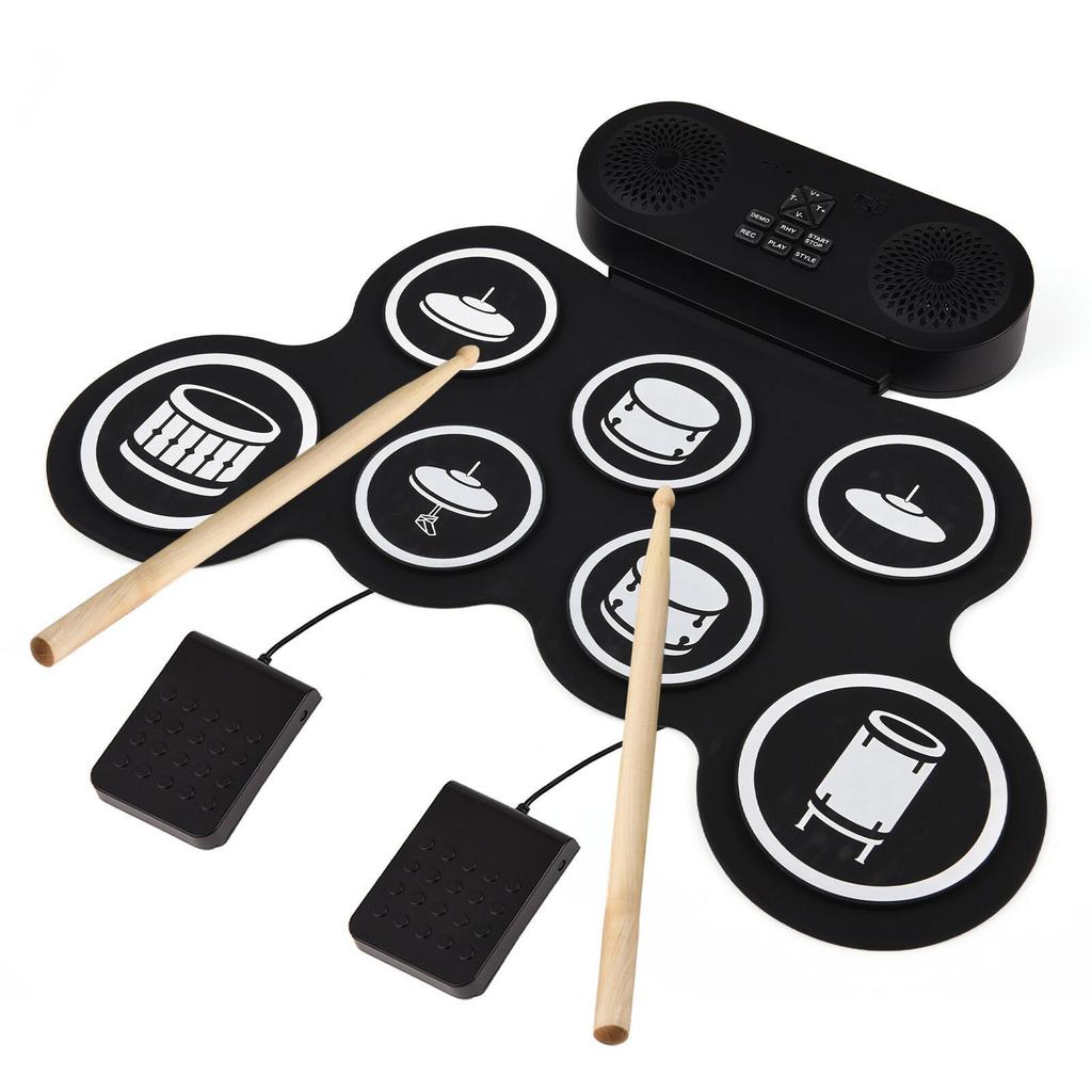 Portable Hand-Rolled Silicone Jazz Electronic Drum Set - Silent Practice Percussion Instrument