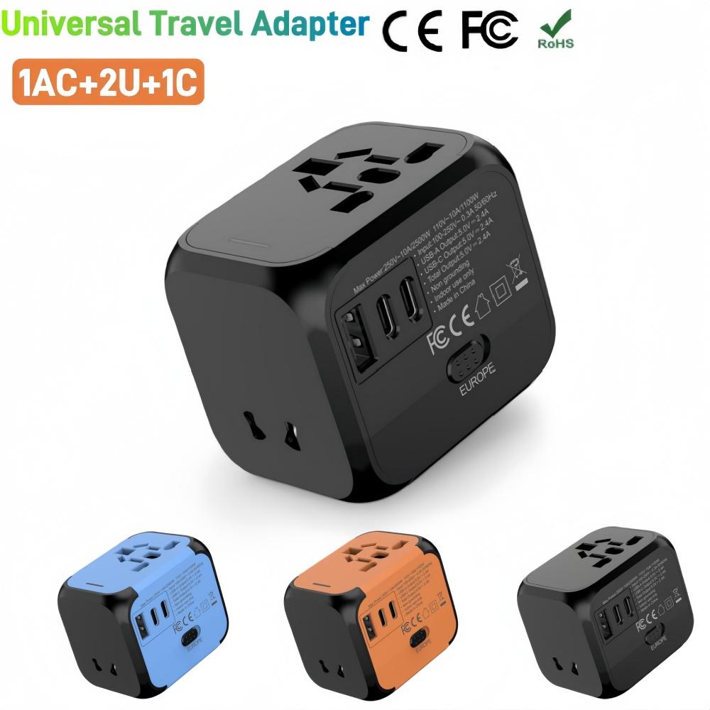 Universal Travel Adapter Plug, 220v To 5v Fast Charging Power Plug, Socket Converter for Europe US UK Asia, Portable Charger