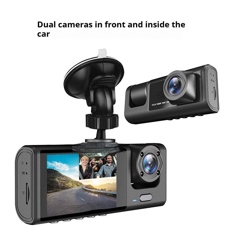

2-дюймовый автомобильный видеорегистратор с тремя объективами и тремя записями 1080P высокой четкости внутри и снаружи автомобиля. Мониторинг автомобиля.