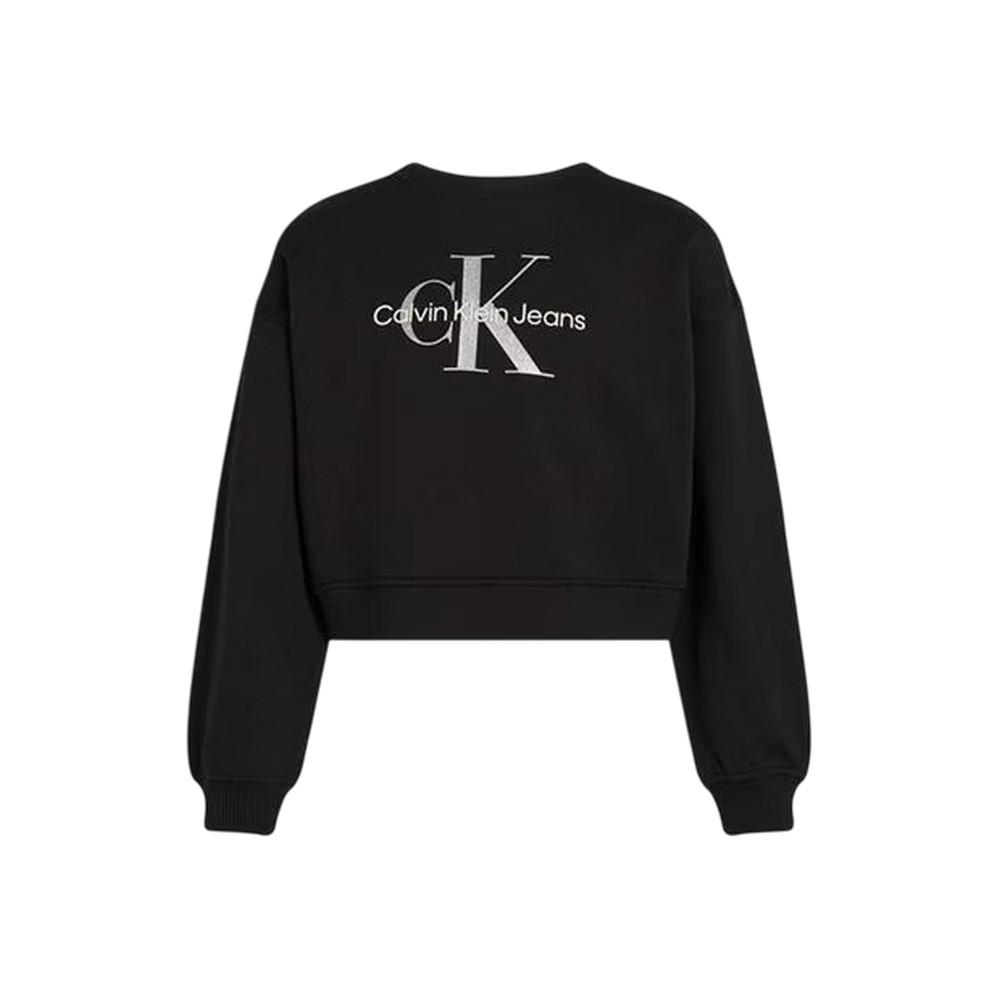 Calvin Klein Childrens/Kids Glitter Logo Regular Crop Sweatshirt
