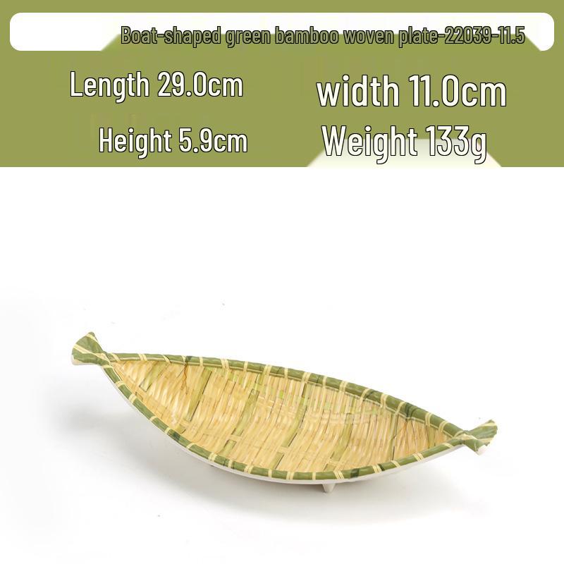 Kreativní obdélníkový porcelánový talíř ve stylu bambusu na sushi, BBQ, svačiny a dezerty