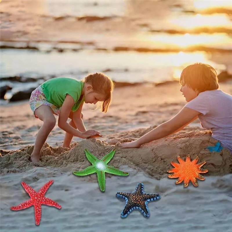 Authentic Sea Star Animal Models For Kids Educational Beach Toys Colorful Pvc Set