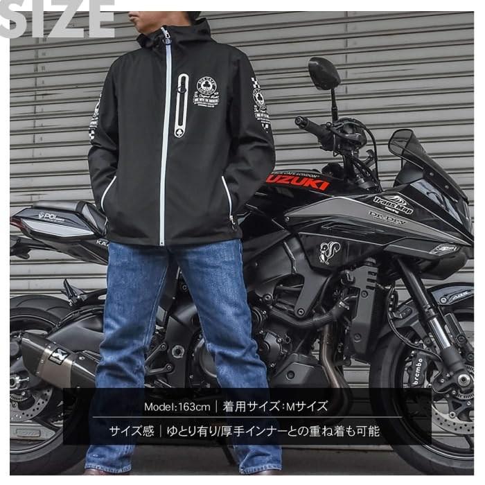 [ACE CAFE LONDON] Waterproof Paddock Jacket AS2502WS. Black/White, Size M.