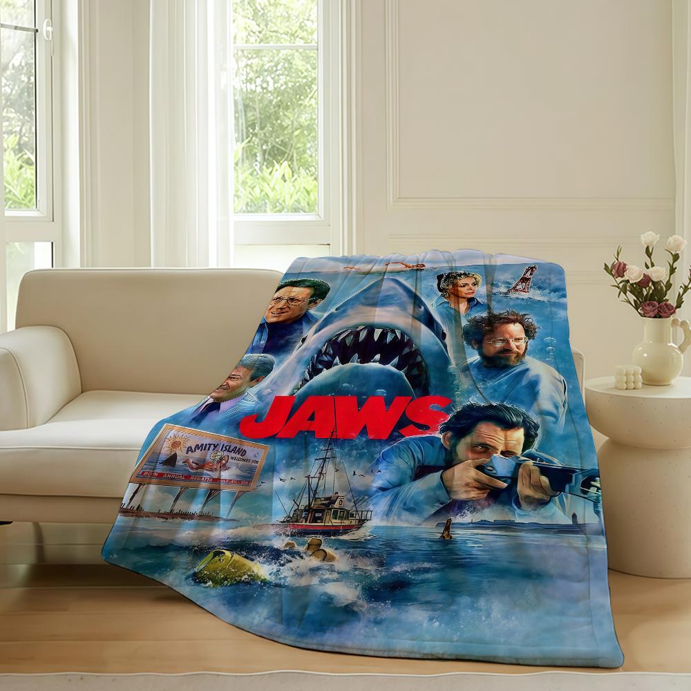 Horrorfilm J Der weiße Hai Decke Für Sofa Büro Bett Flugzeug Reisen Schlafen Entspannen Camping Weich Und Warm