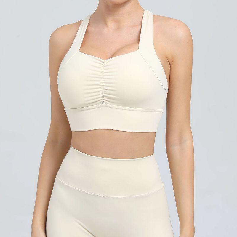 

2025 Nude Feel Yoga Vest Beauty Back Quick-Drying High-Strength Sports Underwear Sports Running Fitness Bra Shockproof Elastic Beige M