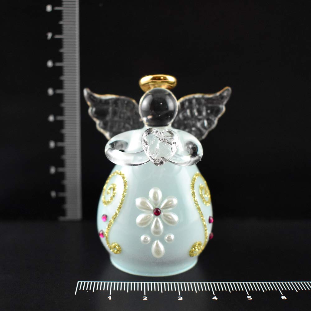 Four Cart Cute Handmade Glass Sugar Angel Bells (Set of 6)