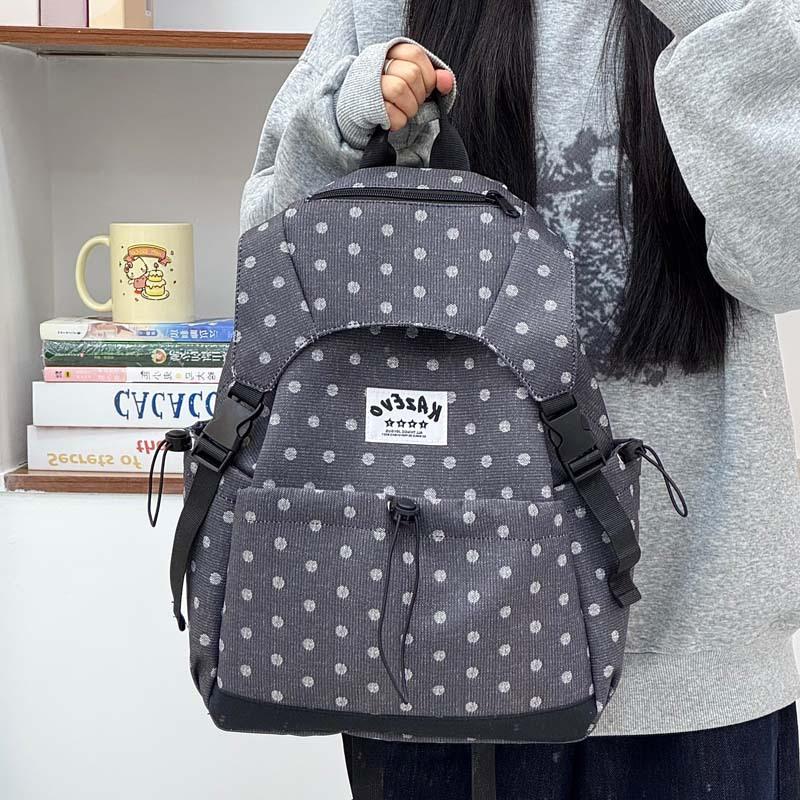 Schoolbag new backpack Japanese light original style European and American leopard print polka dot high value high school students large capacity