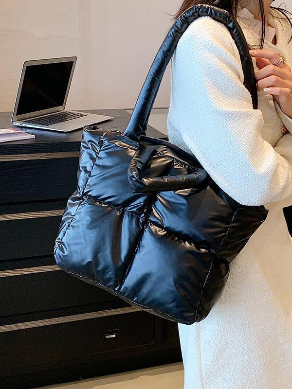

Fashion Autumn/Winter Cotton Coat Single-Shoulder Bag Commuter Tote Bag 28*26*14 чёрный
