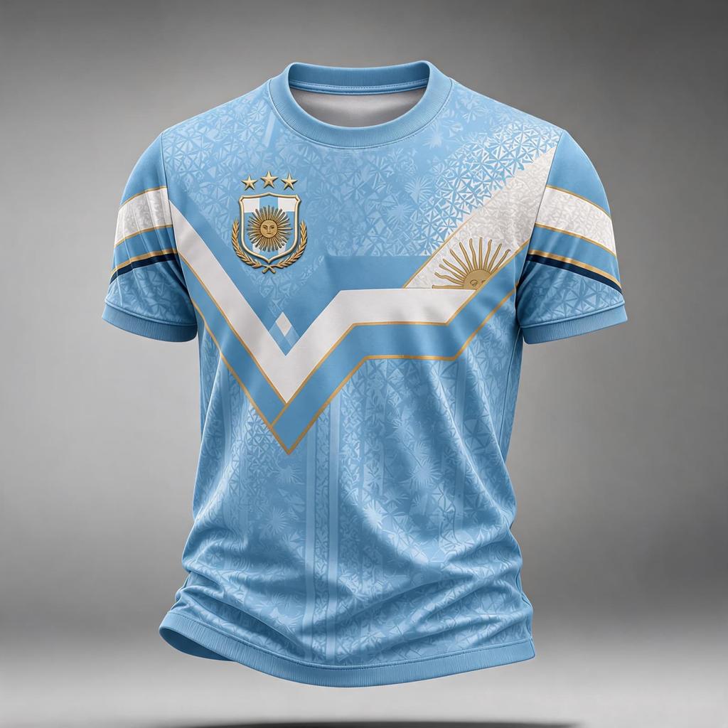 Men's Neck Short Sleeve Soccer Fan T-Shirt for Day