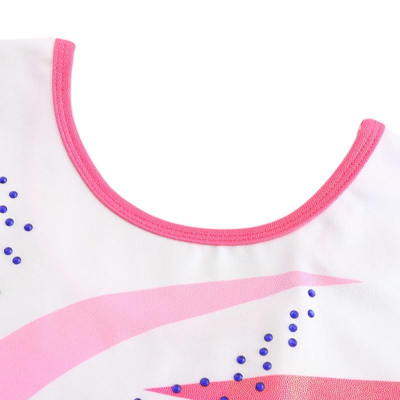 Kinder Mädchen Diamante Ärmellos Ballett Praxis Tanz Tragen Gymnastik Helle Farbe Body Anzüge