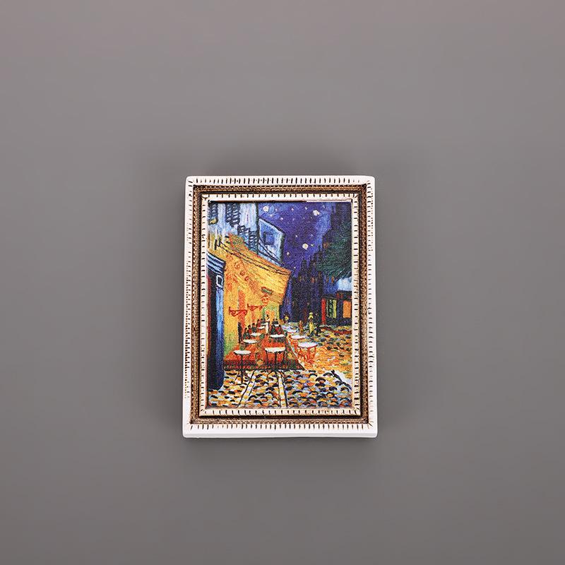 Magnet de frigider din rășină 3D: Pictură Faimoasă Autocolant Personaj Retro