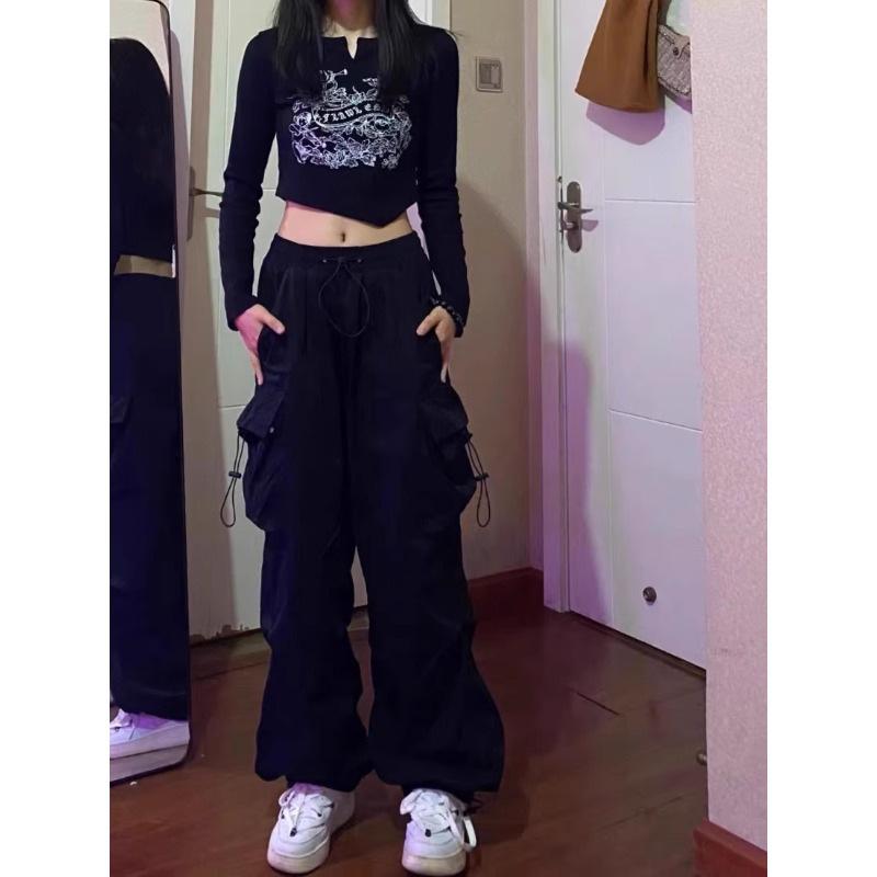 Women's Retro Hip Hop Wide-Leg Workwear Pants
