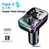 Car FM Transmitter Bluetooth 3.1A Type C Dual USB Car Charger Handsfree Car Kit Plug and Play Support TF Card U-Disk MP3 Player