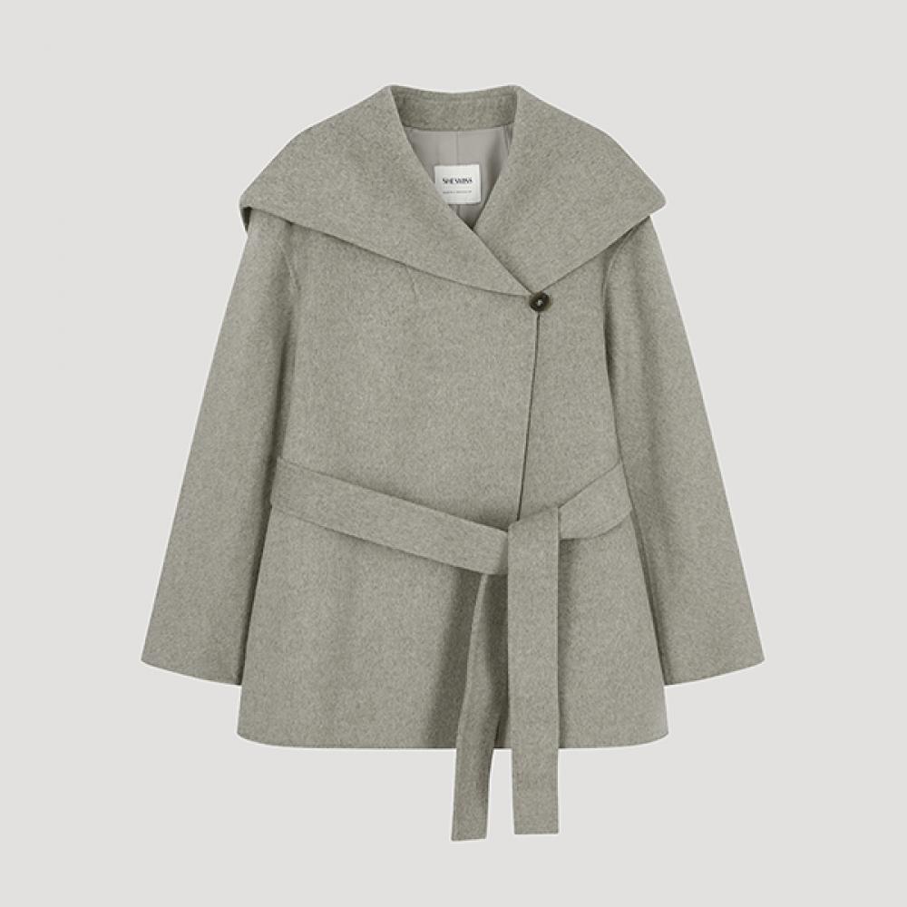 

She S miSS Wool Blend Shawl Collar Handmade Coat Swhjko42090 Lg light gray/55