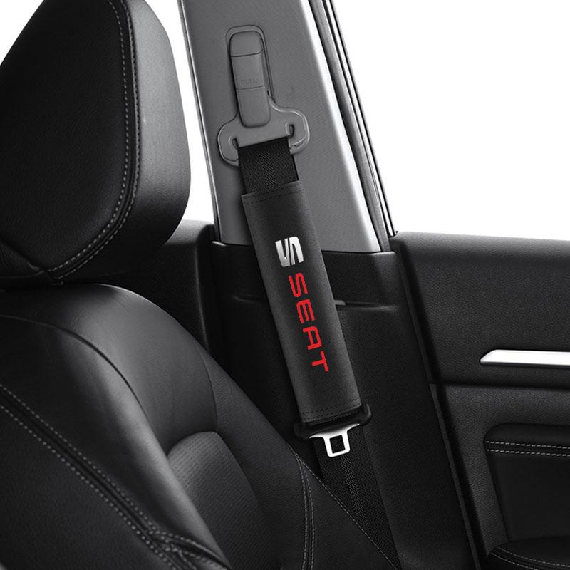 AAABE1 Car Seat Belt Covers Safety Belt Pad Shoulder Pad Seat Belt Covers For Seat Leon Ibiza Alhambra Exeo Altea Arona Car Accessories