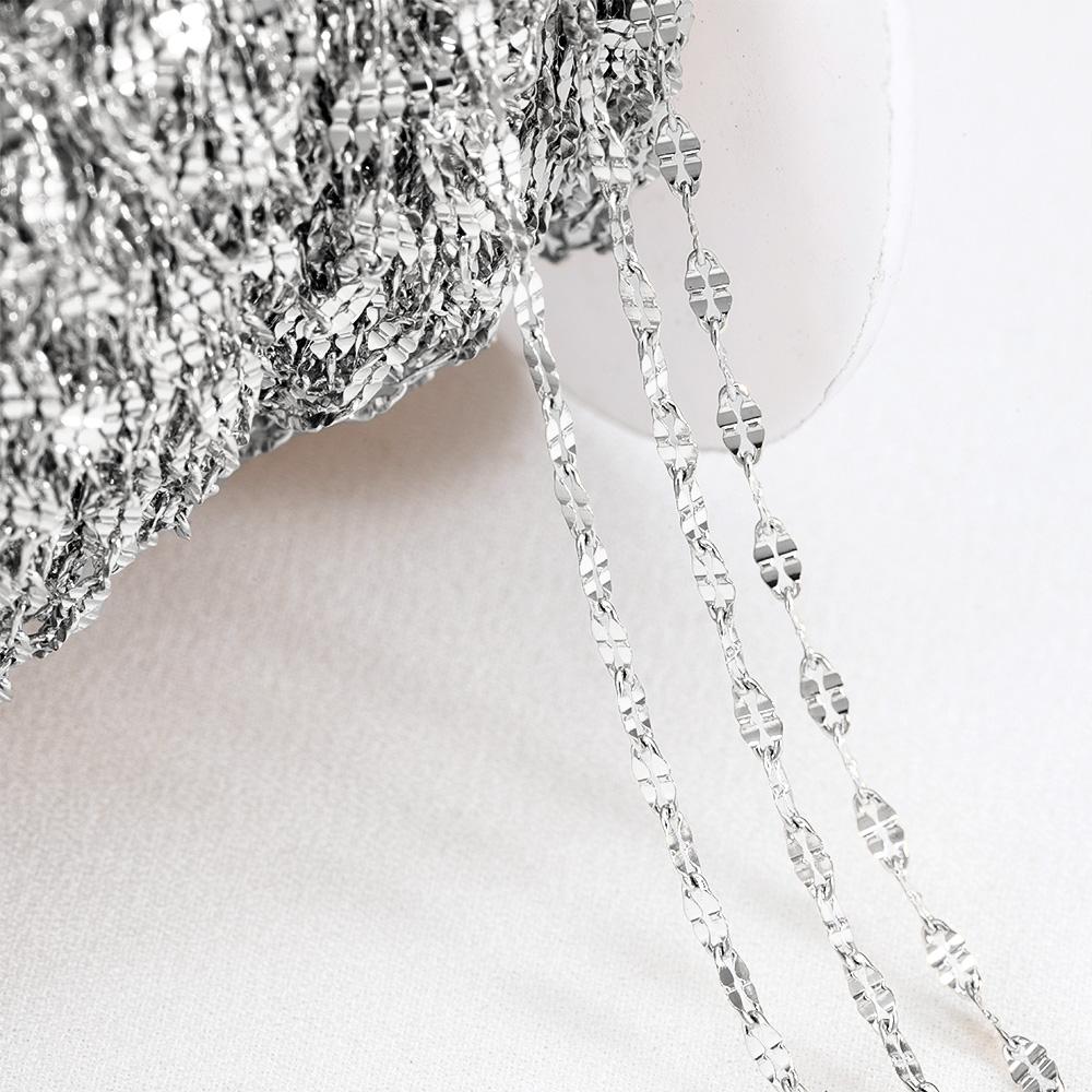 No Fade 1Meter Silver Color Stainless Steel Link Chains DIY Chain for Needlework Necklaces Bracelets Jewelry Making Accessories