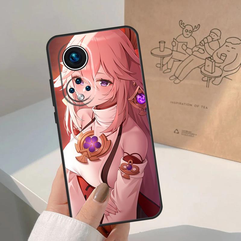 Genshin Impact Yae MIko Case For Honor Magic 7 Lite 5 6 8 Pro Honor 400 200 Pro X9c X9b X9a X8a X8b 50 70 90 Cover