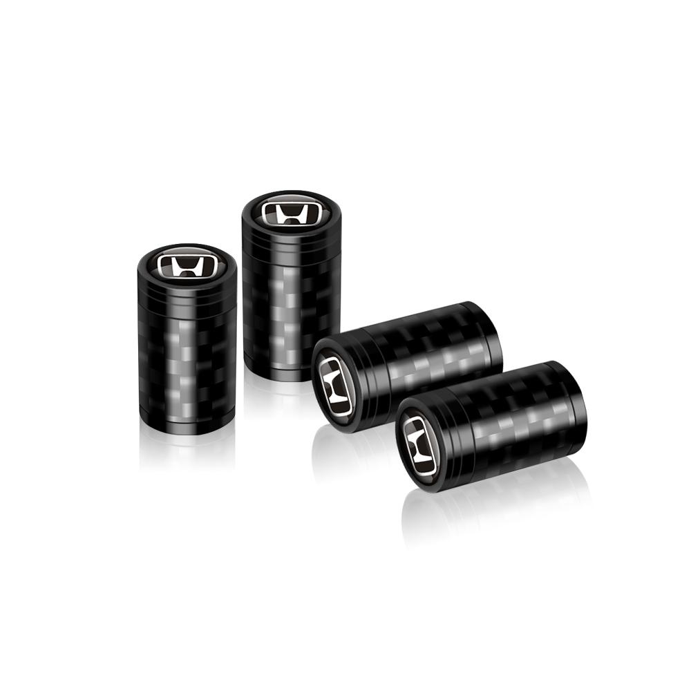 4Pcs Metal Carbon Fiber Car Wheel Tires Valve Caps Emblem Cover For Honda Civic Accord Prelude Mugen City Pilot Auto valve cap