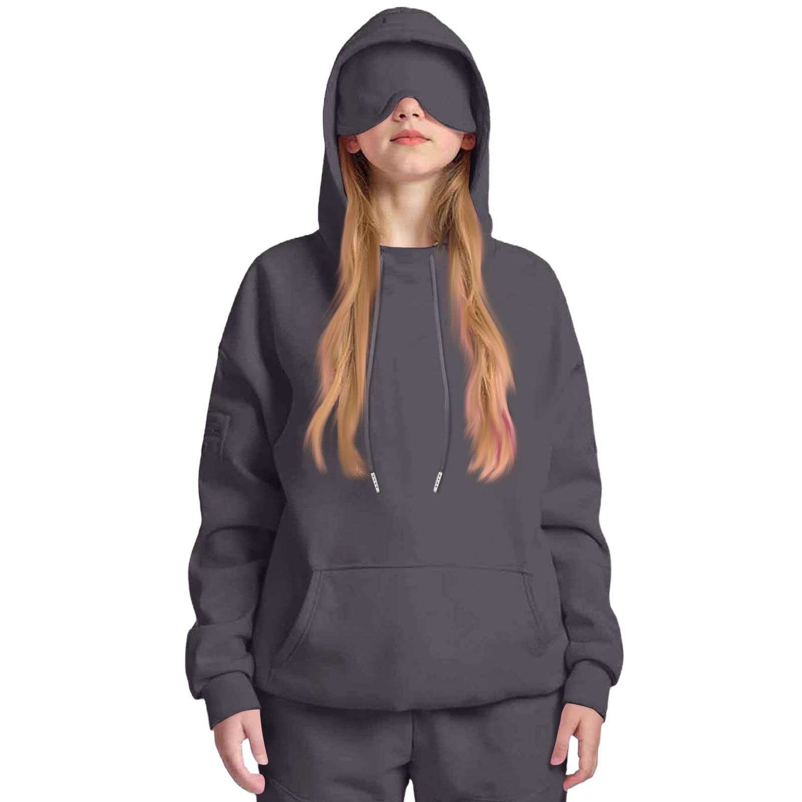 

Мальчики Девочки Детские Свободные Однотонные Рубашки Толстовки Топы 160