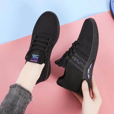 Fashion Women Casual Shoes Fashion Breathable Running Shoes Ladies Lightweight Mesh Flat Shoes Woman Sneakers Lace Up Female Footwear