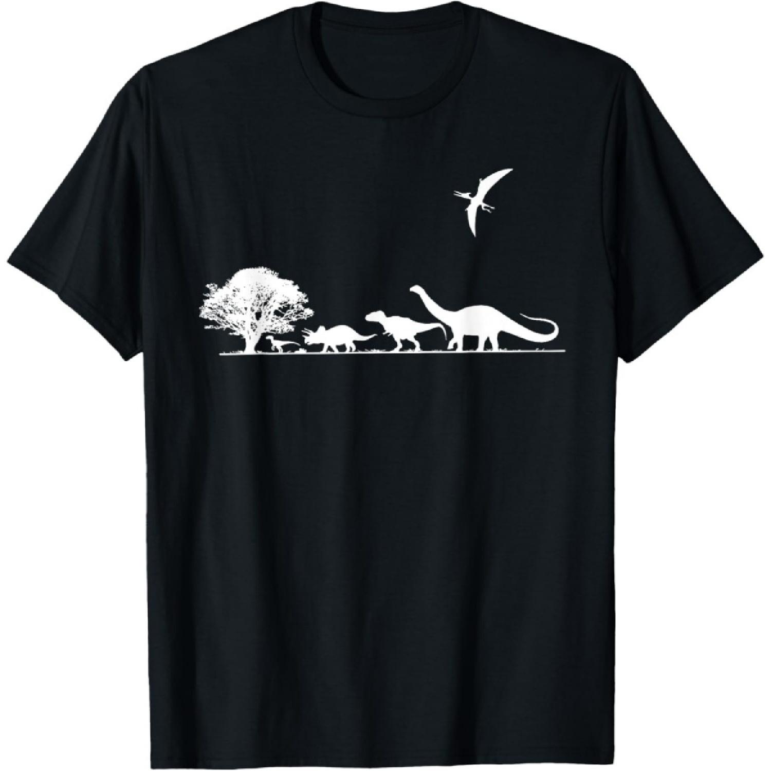 Динозавры Доисторический Динозавр Детская или Взрослая Футболка Дино S чёрный