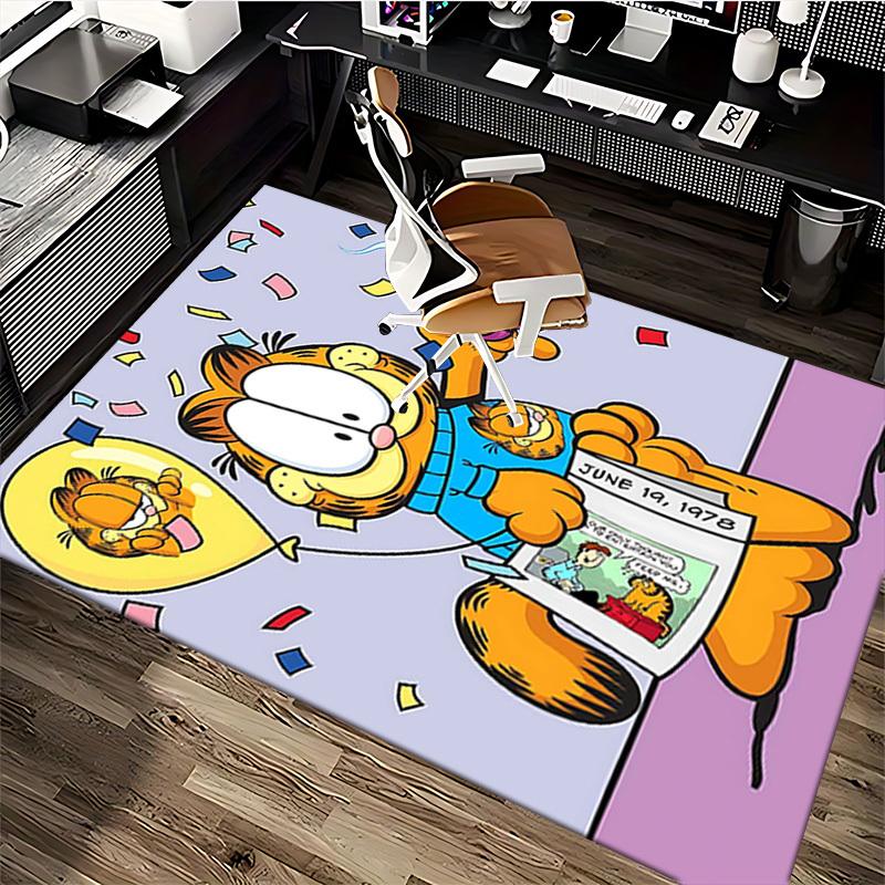 1pc Garfield Balloon Chair Mat: Anime Cartoon Design, Festive Gift, Non-Slip Carpet for Office, Home Decor, Living Room, Bedroom, Game Room, Dormitory