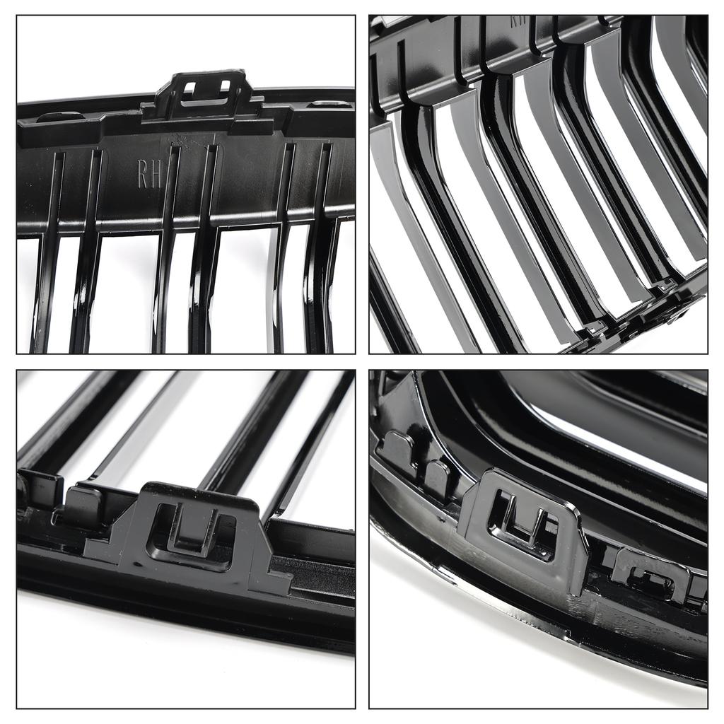 2PCS Gloss Black Front Kidney Grill Grille Fit BMW 2 Series F45 F46 2018-2021