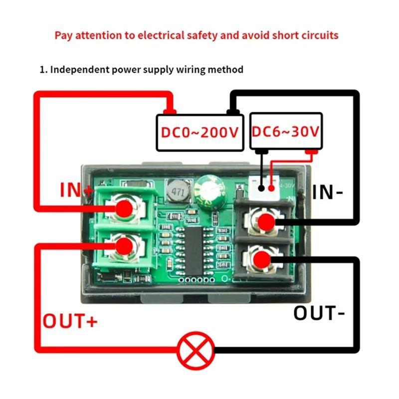 AEE4-DC720 30V Digital Power Energy Voltmeter Ammeter Voltage Wattmeter Temperature Meter 9 In1