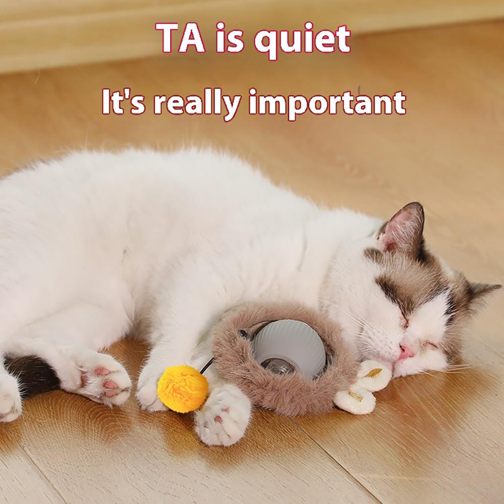 Interaktives Katzenball-Spielzeug, automatischer rollender Ball, Kunstschwanz, wiederaufladbar, intelligentes elektrisches Haustierspielzeug, Hunde- und Katzentraining, imitieren Sie eine Maus
