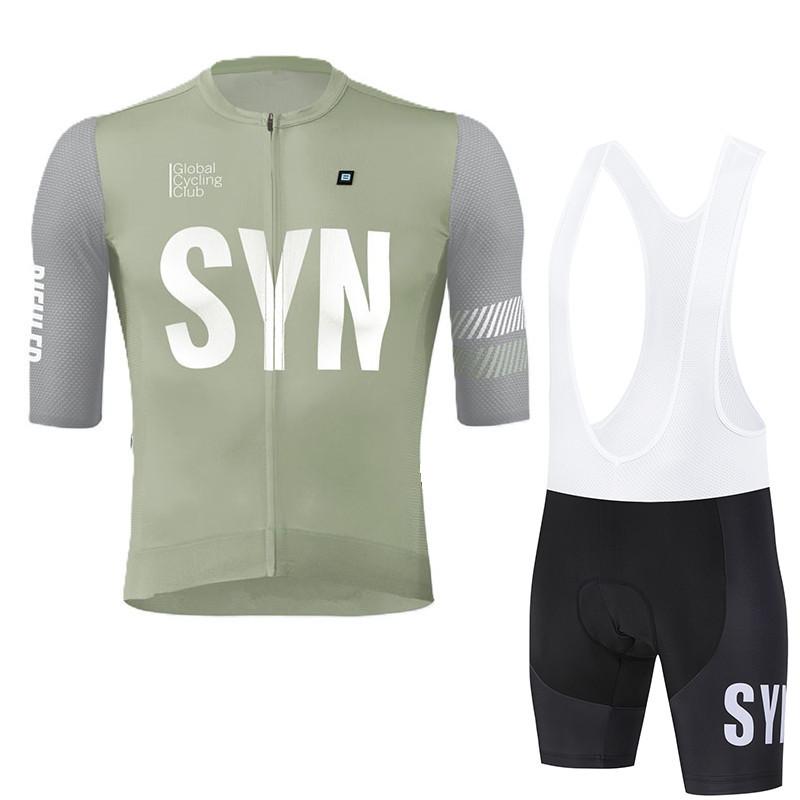 SYN Cycling Suit Set Men's Cycling Short Sleeved Top Summer Cycling Sportswear Mountain Bike Cycling Jersey Cycling Bib