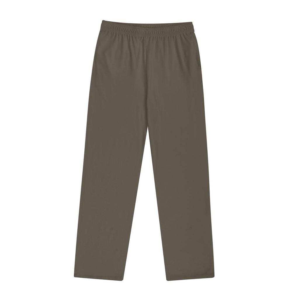Men's Cotton Knitted Pants Solid Color Sweatpants With Pockets