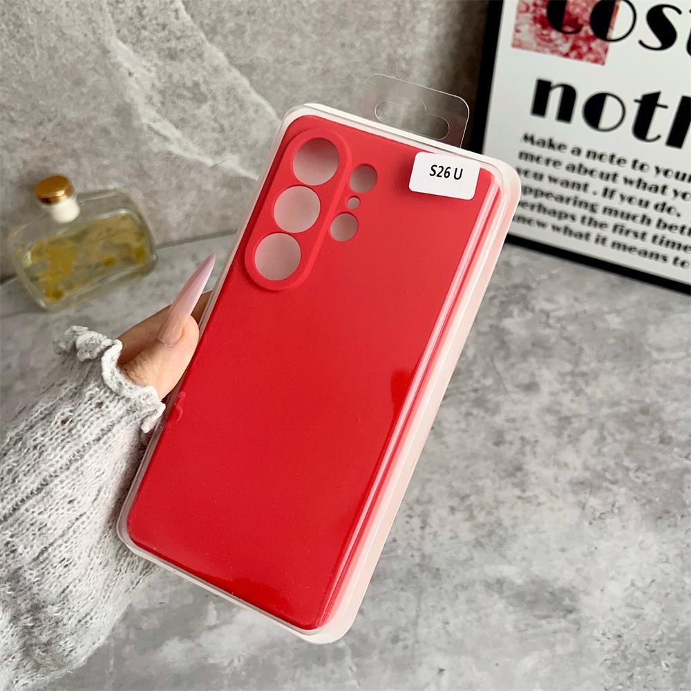 Luxury Original Liquid Silicone 1:1 Phone Case For Samsung Galaxy S23 FE S24 Plus S25 S26 Ultra Anti-drop Protect Cover with box