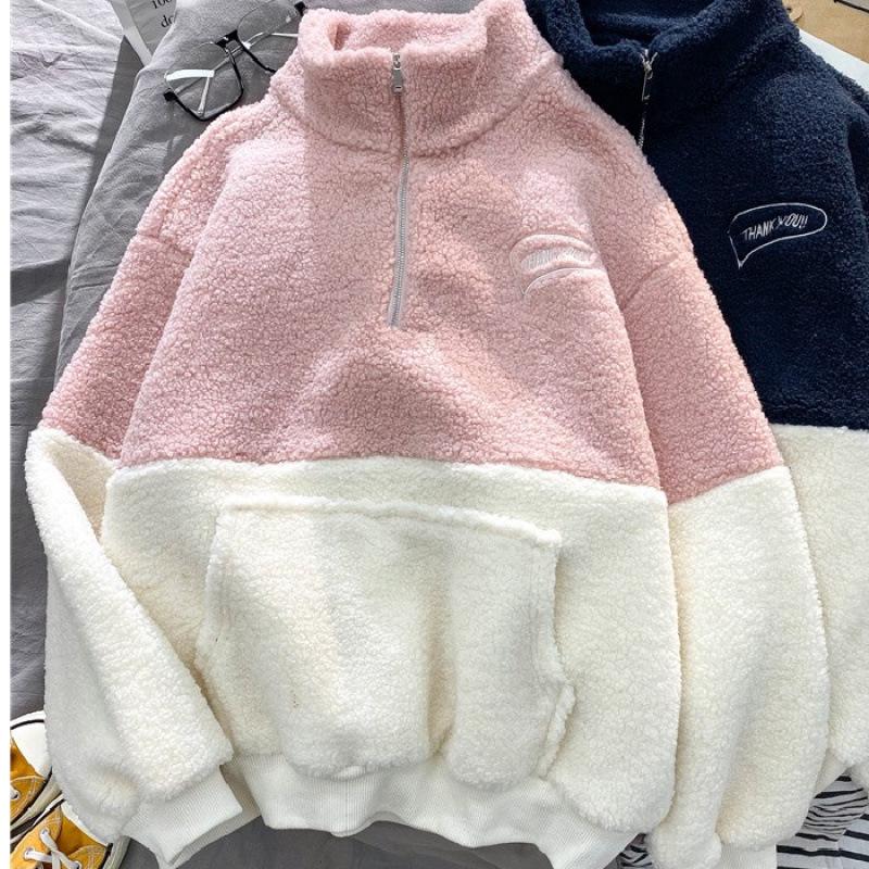 

Women s Lambswool Hoodie Jacket Set, 300g, Autumn/Winter Salt Style, Plus Velvet. XL розовый