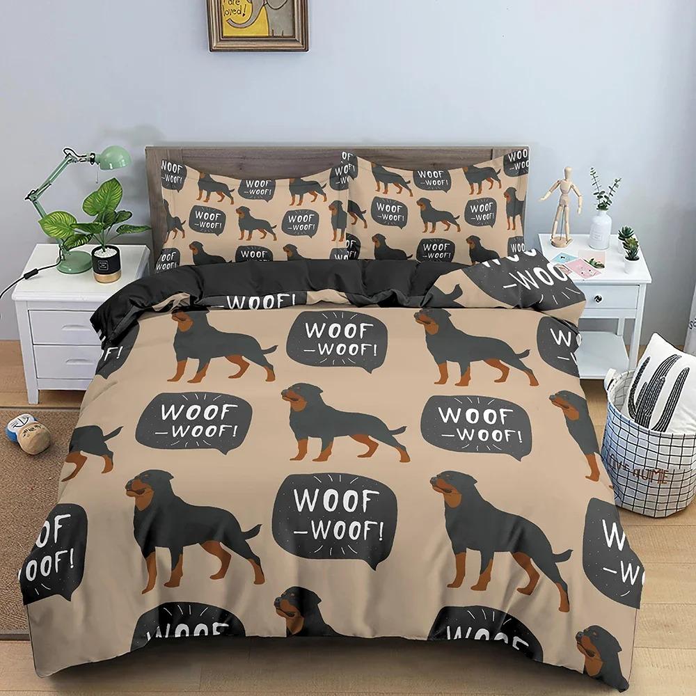 Dachshund Dog Bedding Set Cute Colorful Puppy Duvet Cover Cartoon Pet Dog King Queen Full Polyester Quilt Cover