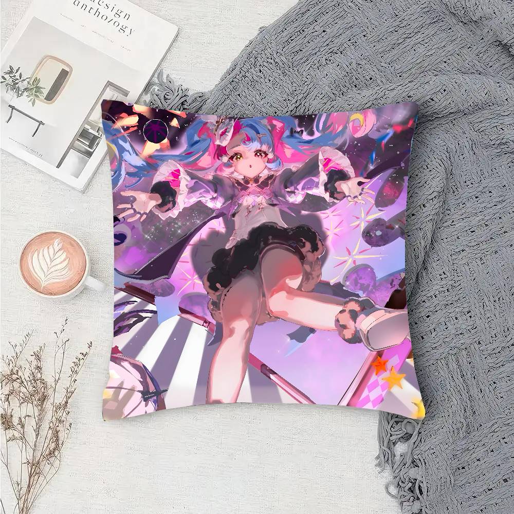 ROCCIA Anime Game W-Wuthering Waves Pillow Case Fashion Square Pillowcase Bedroom Sofa Room Ins Decoration Leisure