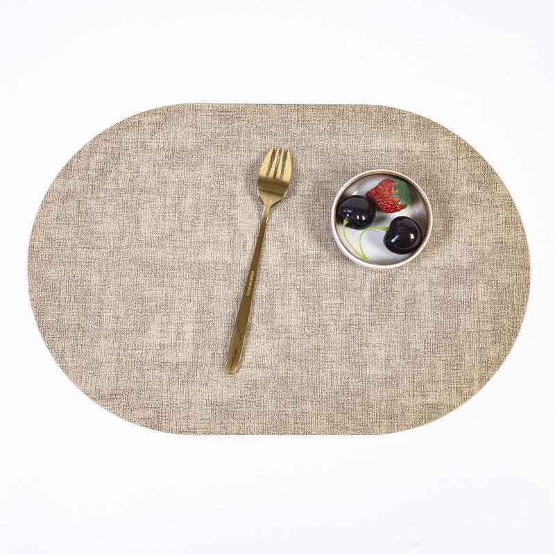 New Japanese-style placemat Western-style placemat Hotel household dining table Insulation mat Oval leather light luxury style