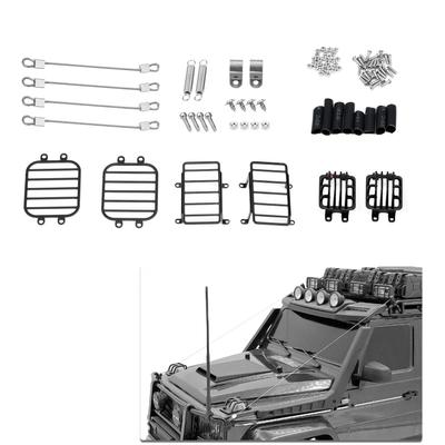 RC Car Steel Rope Metal Front Rear Light Cover Protective Shell Compatible with TRX-4 TRX-6 4X4 6X6