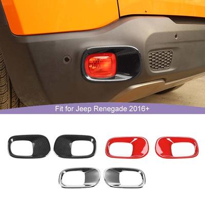 Rear Fog Covers Lamp Housing ABS Light Decoration For Jeep Renegade 2016 Up  Exterior Accessoriess , ABS Plastic