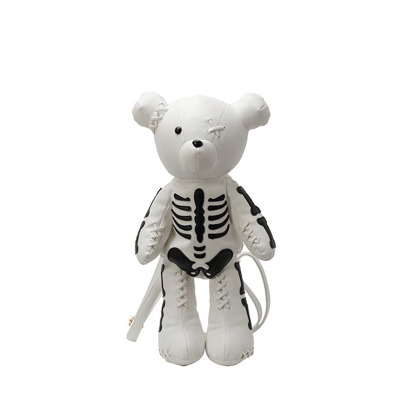 

Сумки женская сумка 2025 новая японский мультфильм откровенный медведь двойная спинка личность забавная литературная дорожный рюкзак белый