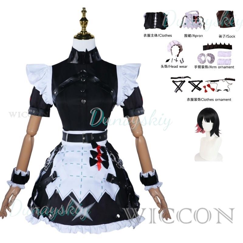 Ellen Joe Cosplay Costume Game Zenless Zone Zero Cosplay Wig Victoria Housekeeping Women Cute Maid Dress Ellen Joe Cosplay Tail