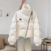 Women Cotton Winter Warm Short Puff Jacket Korean Design Irregular Cotton Coat Trend Loose Thicken Parkas Tide Black White