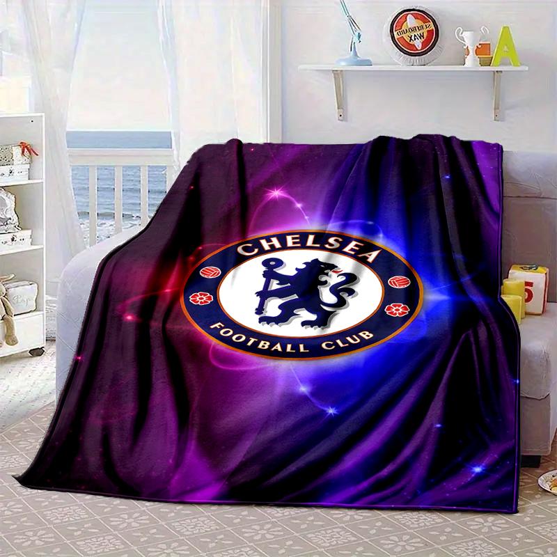 Football Club Emblem Lion Blanket Flannel Blanket for Bed, Sofa, Camping, Hiking, Picnic Essentials, Gift for Family Fan Gifts