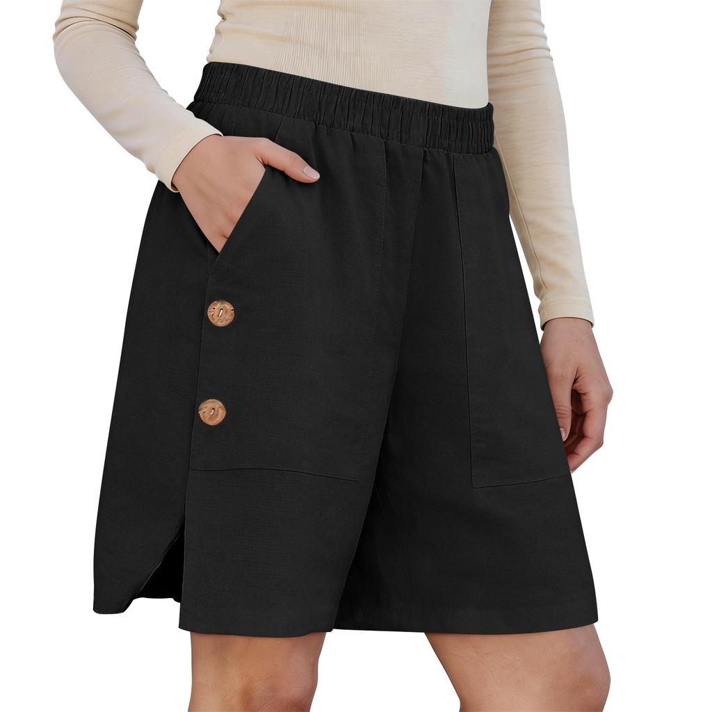 Damen Freizeithose, locker geschnitten, einfarbig, mit Taschen