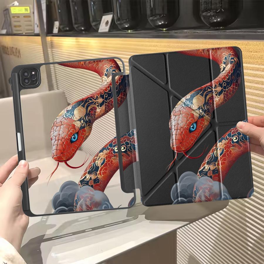 

Мультяшная змея Арт Держатель Чехол Чехол для планшета Для iPad Air 4 5 M3 M2 1 2 M4 11 дюймов Mini 6 7 Pro 2025 Pro 11-го 10-го 9-го 8-го 7-го iPad Mini 6 8.3