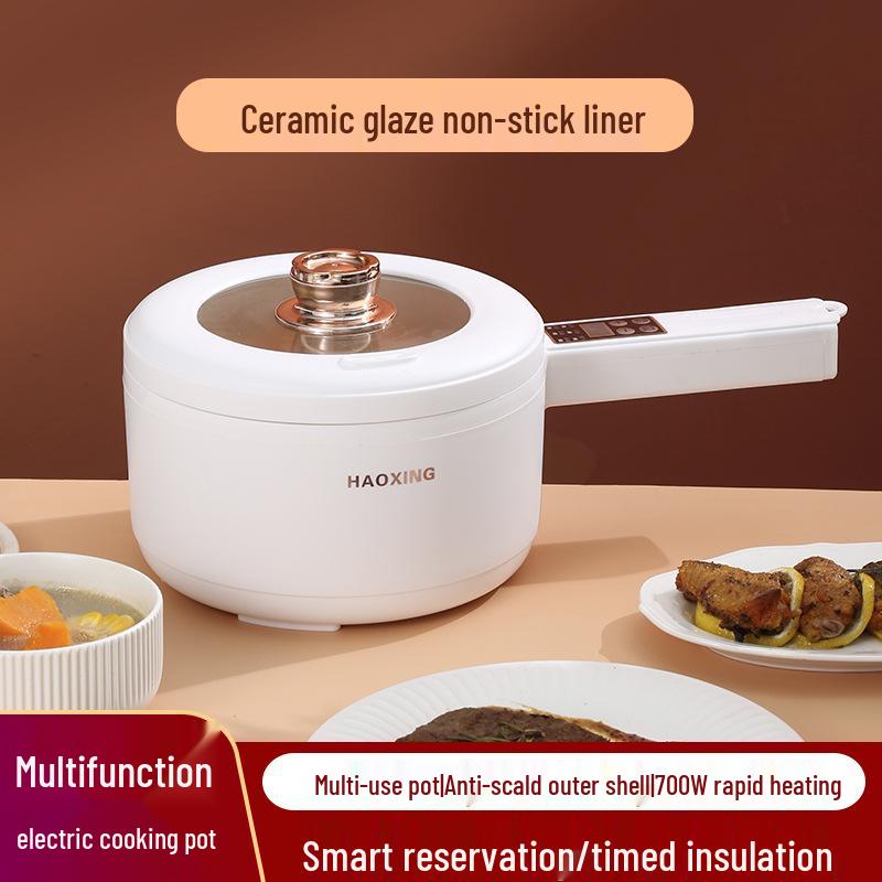Electric Non-stick Multifunctional Cooking Pot with Long Handle for Dormitory and Household Use