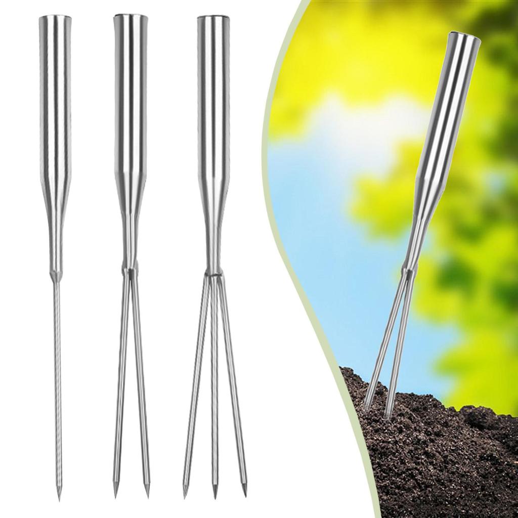 Hand Rake Cultivator Compact Stainless Steel Thickened Prong Garden Fork Tool for Weeding