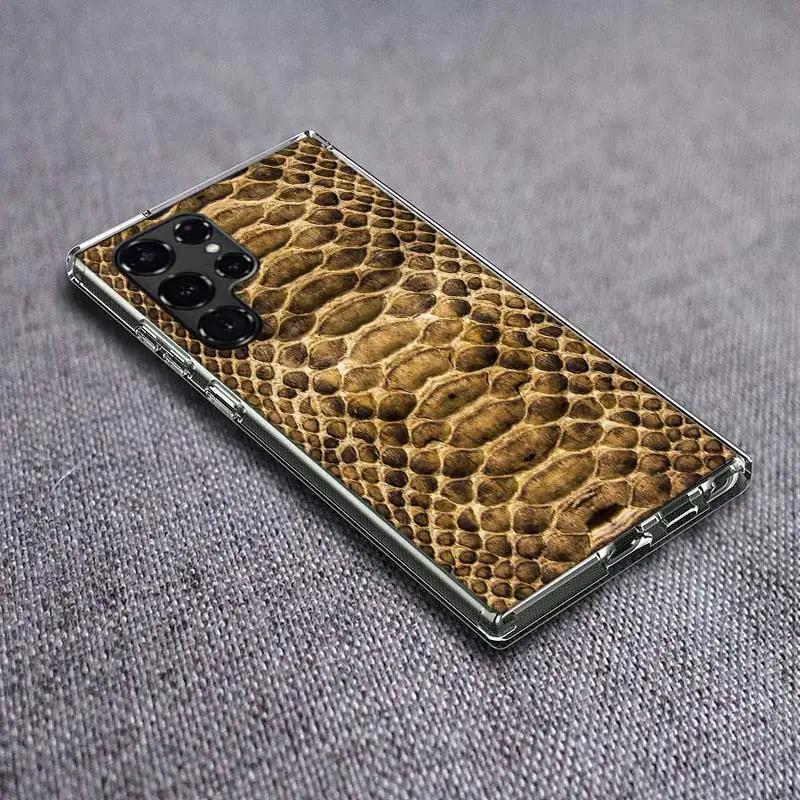 It looks like real snake skin Clear Phone Case for Samsung Galaxy S21 Plus S24 S23 S20 FE S22 S26 Ultra S25 Edge TPU Capa Cases