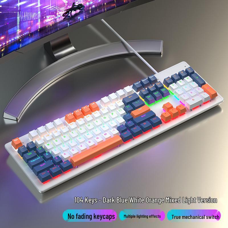 87-Key Mechanical Keyboard with Blue, Black, Red, Brown Switches - Wired for E-sports, Gaming, Typing, Desktop, Laptop, Universal Compatibility