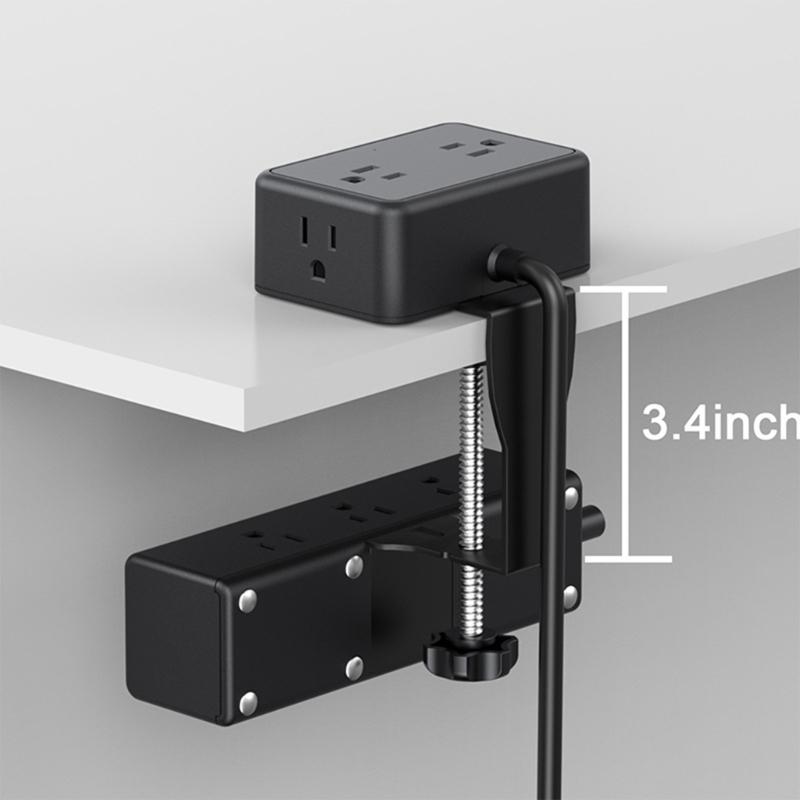 Clamp Mounted Power Strips 13AC Outlets 4 USB Port 20WPD Fast Charging Safety Protections 2M Cord ABS Materials Build