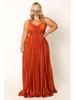 European Style Pleated Spaghetti Strap Dress - Women's Pine Smoke Ink Drop-Waist Long Dress